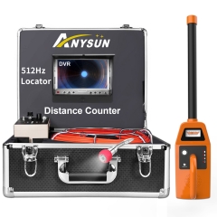 Sewer Camera Locator with Distance Meter Counter, 512Hz Transmitter and Receiver Pipe Cam with DVR Recorder IP68 Waterproof Plumbing Drain Camera with HD Monitor Cable 30M/100ft for Mechanic Plumbers