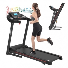 Folding Incline Treadmill for Home/Apartment Workout, Electric Running Walking Jogging Fitness Machine with 5