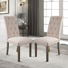 2 Pieces Dining Chair,Aristocratic Style Dining room chairs,Dining chairs set of 2,Noble Solid Wood Tufted Dining Chair,Chair furniture set,Pink