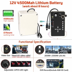 Sewer Pipe Camera, Drain Inspection Camera with Meter Counter, Endoscope Waterproof Camera with 7-inch LCD Monitor 1000TVL DVR Recorder Cable 30M for Technician Mechanic Plumbers(8G SD Card Include)