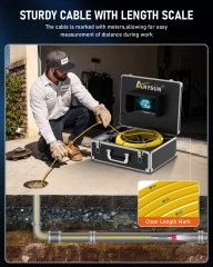 Anysun Sewer Camera 100ft Pipe Inspection Camera with DVR Recorder Function, Plumbing Snake Camera Drain Industrial Endoscope Video System with 7'' LCD Monitor for Pipe Inspection (Free 16GB SD Card)