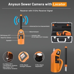 Sewer Camera 200FT with Locator and Receiver Sets, Anysun 512Hz Sonde IP68 Waterproof Cam, 9