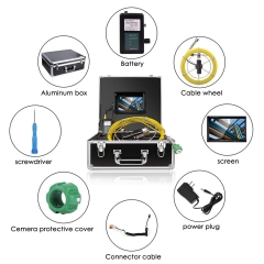 Sewer Camera 100FT, Anysun Drain Sewer Industrial Endoscope Video Plumbing System with 7 Inch LCD Monitor 1000TVL DVR Recorder Snake Cam with 12pcs Adjustable Light (Include 8GB SD Card)