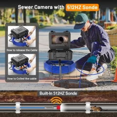 Sewer Camera with 512HZ Sonde, Self-Leveling 9