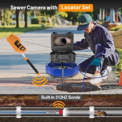 Sewer Camera with Locator and Receiver Sets, Anysun 512Hz Sonde IP68 Waterproof Cam, 9