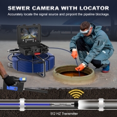 Anysun Sewer Camera with Locator, Distance Counter, Self-Leveling Pipe Inspection Camera 300FT 0.28in/7mm Diameter Cable, 9'' 1080P IPS Screen Plumbing Camera with DVR Recording-32GB