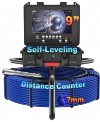 Anysun Sewer Camera 100ft, Self-Leveling Pipe Inspection Camera with Distance Counter, 0.28in/7mm Diameter Cable, 9'' 1080P IPS Screen Plumbing Camera with DVR Recording-32GB