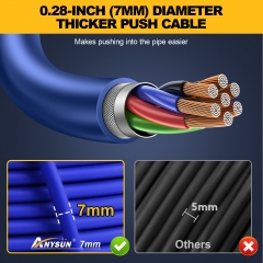 Anysun Sewer Camera with Locator, Distance Counter, Self-Leveling & 7mm Push Cable, 165FT Pipe Inspection Camera with 512Hz Transmitter, 9” 1080P IPS Screen, DVR 32GB – for Plumbers & Inspectors