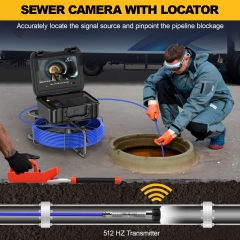 Anysun Sewer Camera with Locator, Distance Counter, Self-Leveling & 7mm Push Cable, 165FT Pipe Inspection Camera with 512Hz Transmitter, 9” 1080P IPS Screen, DVR 32GB – for Plumbers & Inspectors