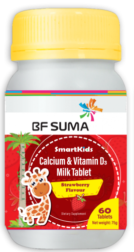 Calcium & Vitamin D3 Milk Tablets (Strawberry Flavour)