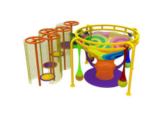 Rainbow climbing net play area for amusement park