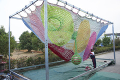 Rope-based Rainbow net for kids amusement park