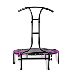 Custom Logo thickened steel tubes Adult Jumping Gym Fitness Trampoline with sweat-proof adjustable handles