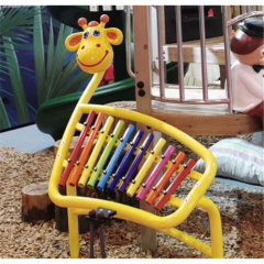 Kids Musical Playground Toy Giraffe Xylophone Animal Hands on Piano Park Outdoor Percussion Instrument