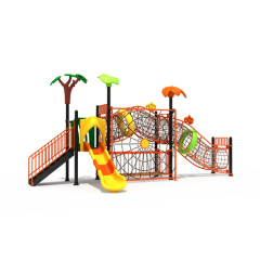 rope course climberoutdoor playground pre school equipment with multiple kids climbing net crossing tunnel slide game for children