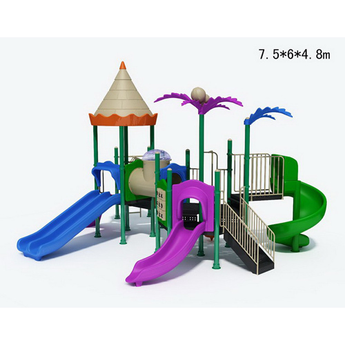 Children Plastic Outdoor Playground Kindergarten Big Outdoor Playground With Multiple Slides For Child