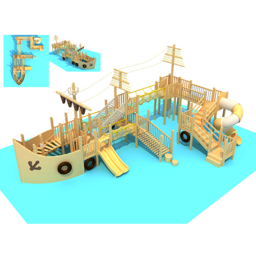 Wooden series china amusement park commercial outdoor playground