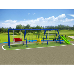 Fitting sport outdoor playground kids metal swing set complete set with seat,chair and climbing ladder original factory