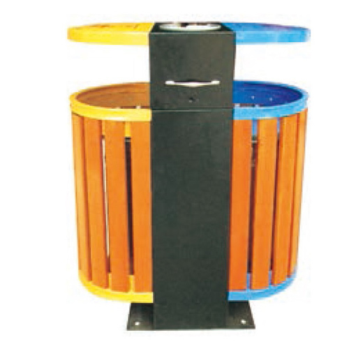 Good quality outdoor decorative fancy wooden trash cans outdoor Park Waste bin