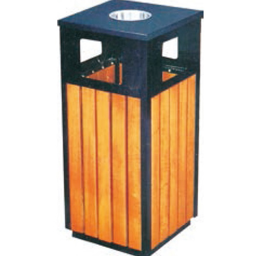 trash can commercial outdoor public trash bin wood and metal trash bin