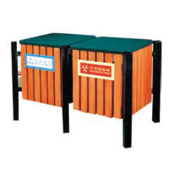 Double-purpose park used outdoor dustbin trash can wooden