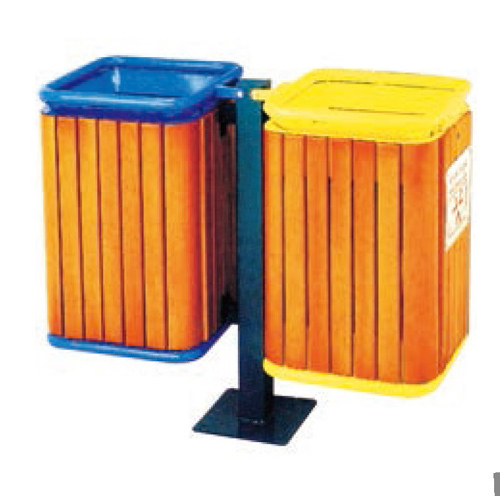 China Manufacturer WPC Outdoor Dustbin Trash Can For Park