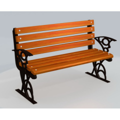 Outdoor modern public metal steel wooden patio bench chair for garden