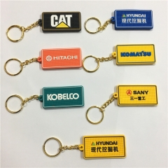 Excavator Heavy Equipment machinery rubber key chain for catterpillar komatsu hitachi kobelco