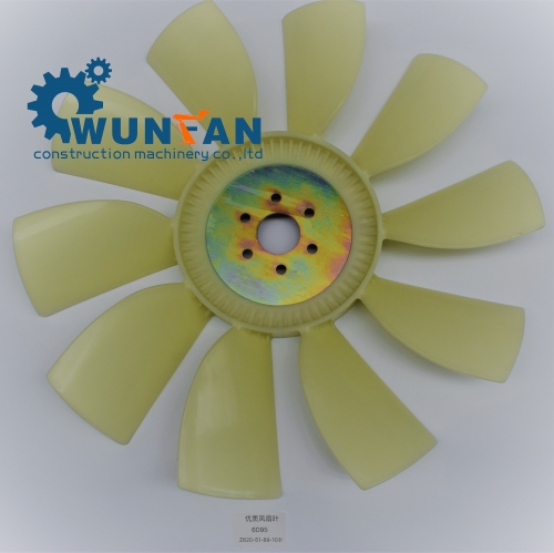 high quality excavator komatsu 6D95 Engine spare part10 blade Cooling Fan Blade with size 6D95 620*51*89