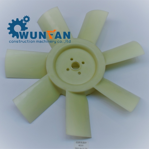 high quality excavator 6D31 Engine spare parts 7 blade Cooling Fan Blade with size 600*34*72