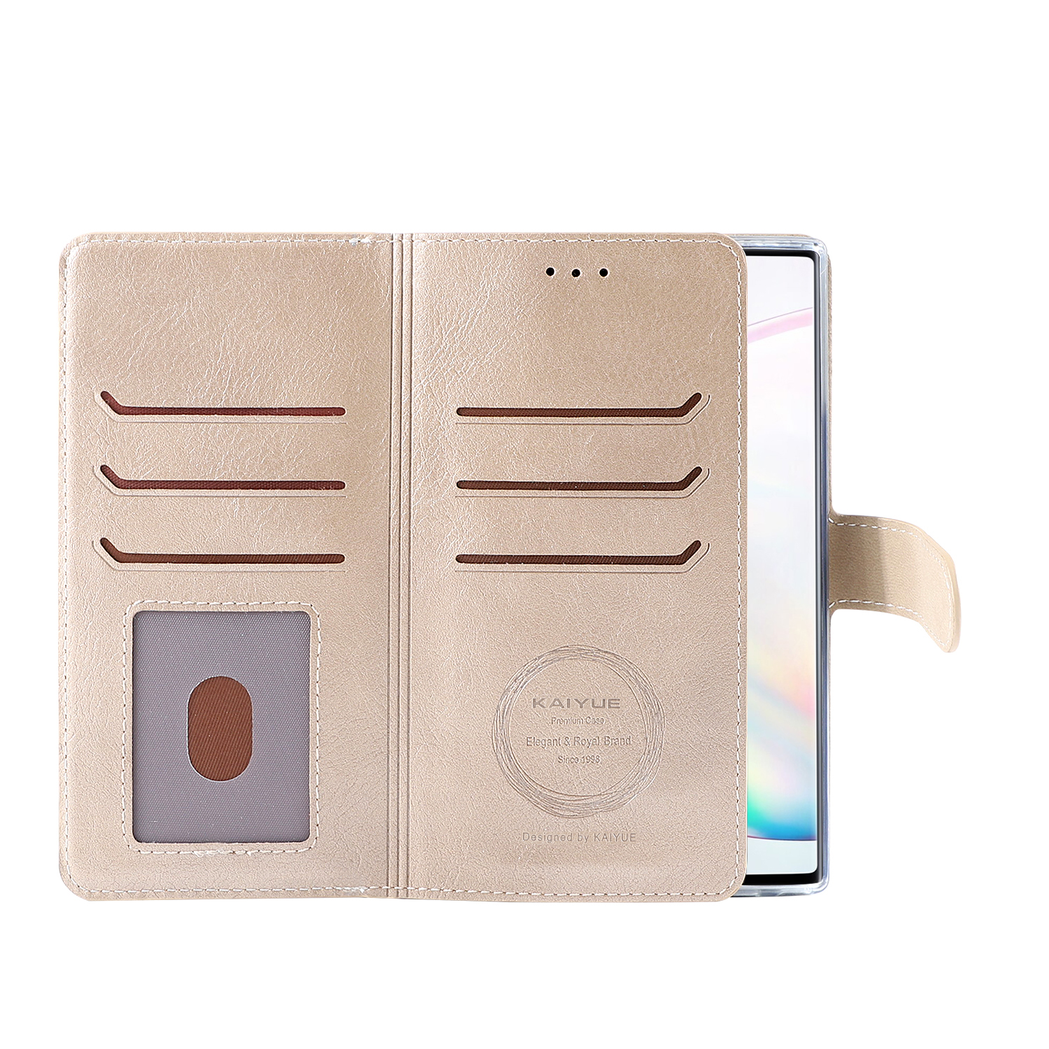 KAIYUE Multiple Cards Flip Case Gold