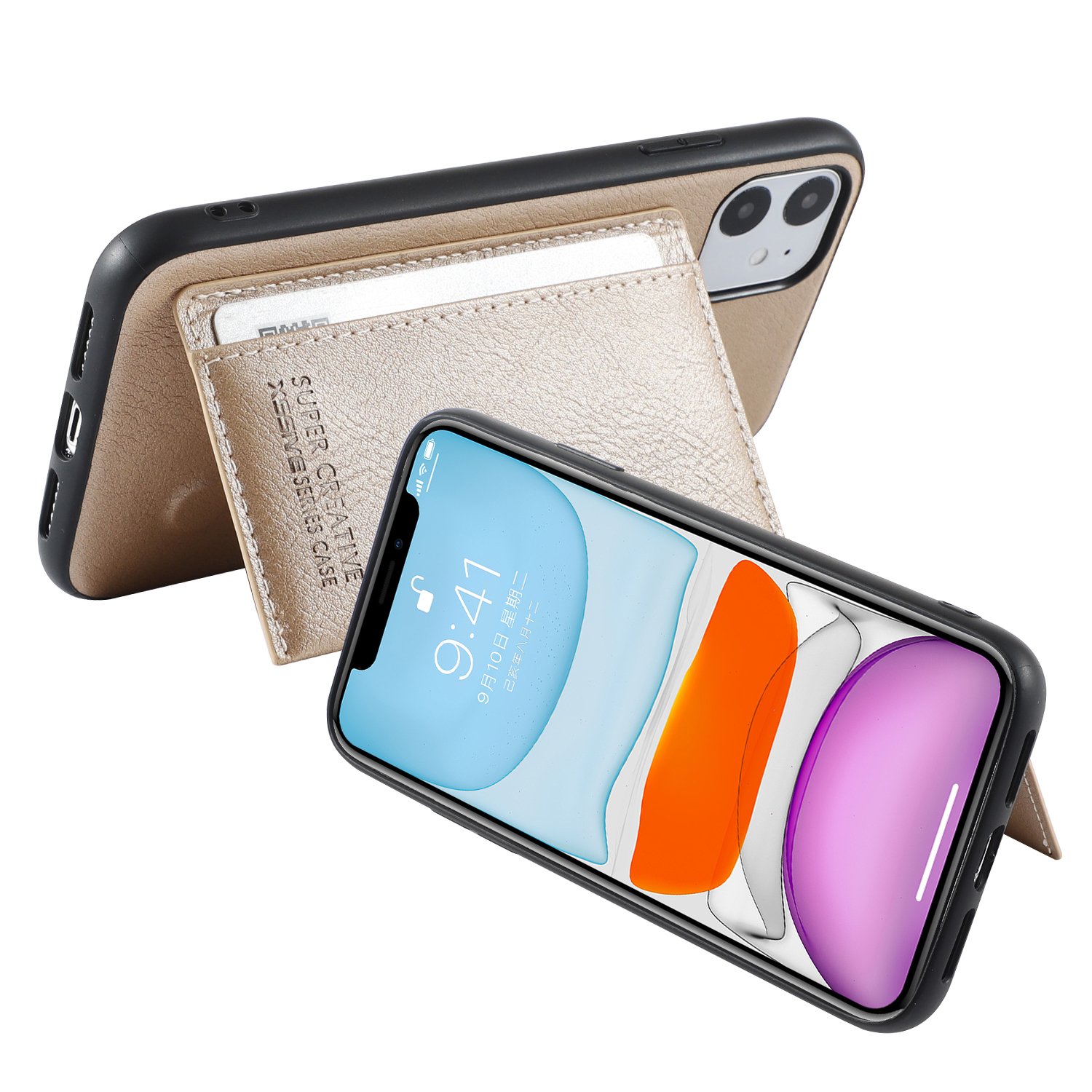 KAIYUE Kickstand Pocket Case Gold