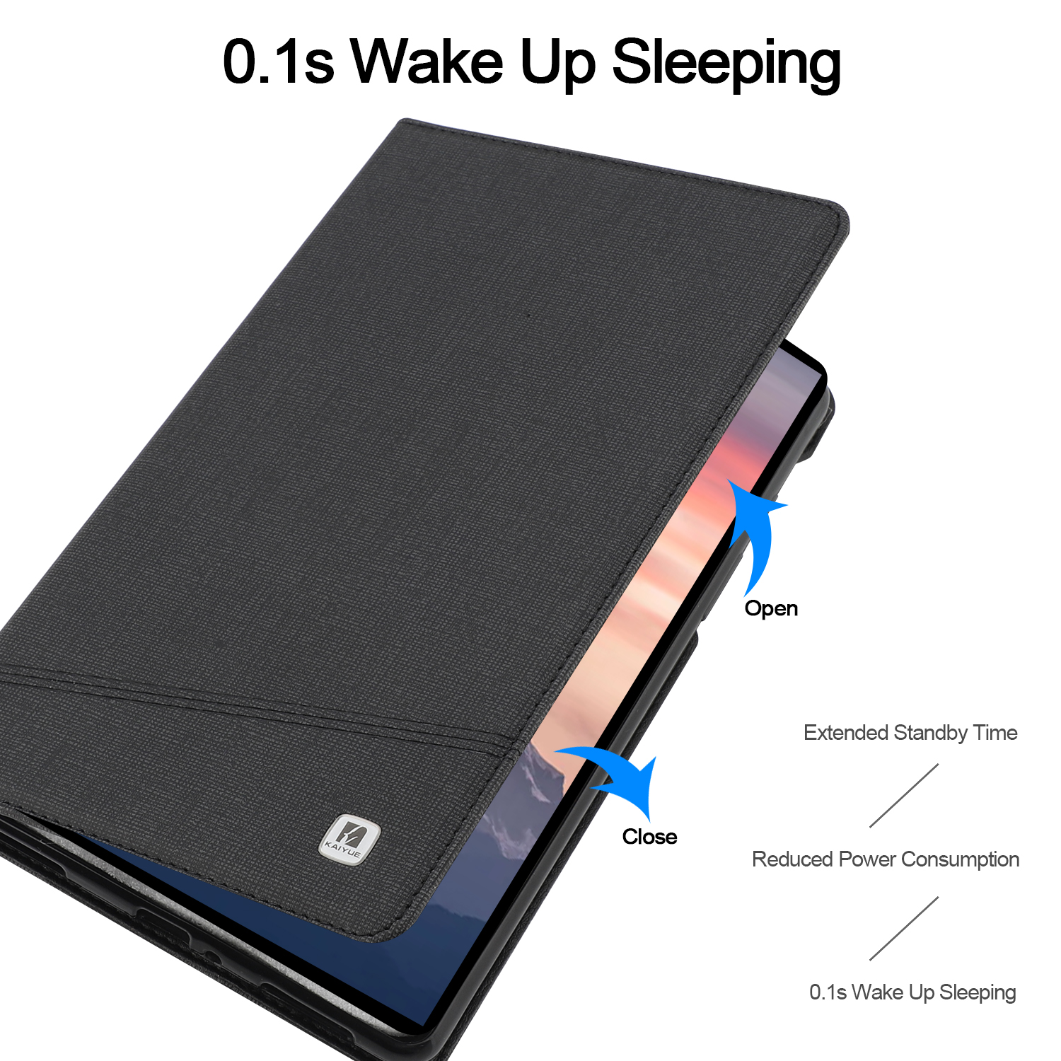 KAIYUE Two Card Slots Tablet Case Black