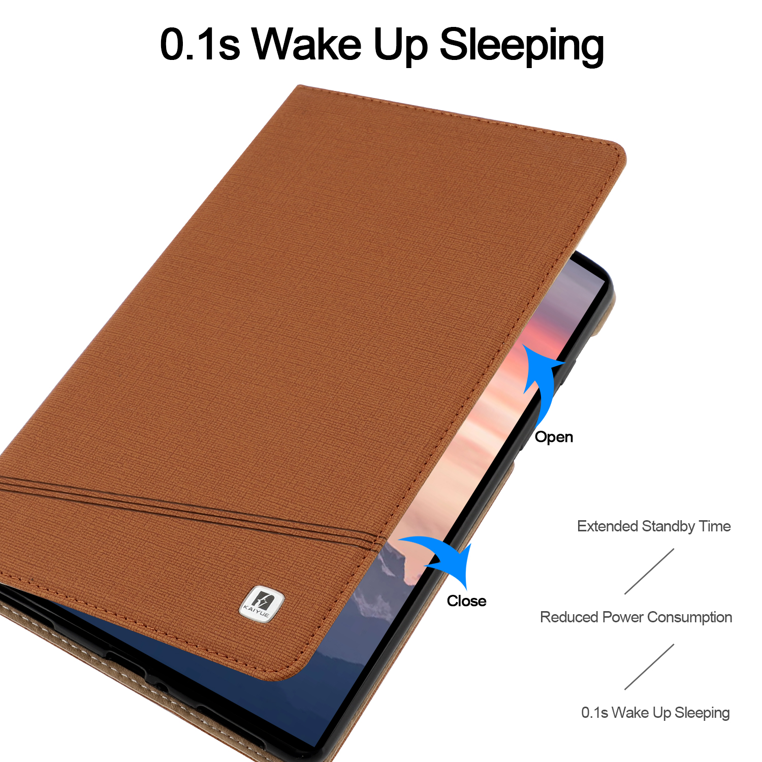 KAIYUE Two Card Slots Tablet Case Brown