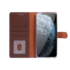 KAIYUE Real Leather Wallet Case Brown