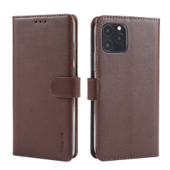 KAIYUE Real Leather Wallet Case Brown