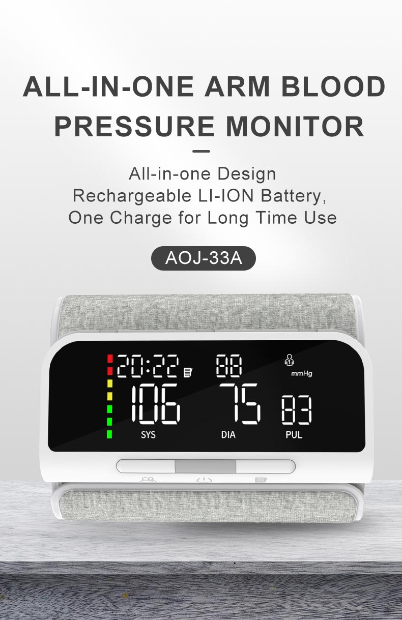 ELERA ALL-IN-ONE Bluetooth Arm Blood Pressure Monitor Rechargeable Long  Time Use Digitial LCD Large