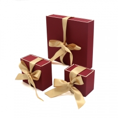 High quality classic gift box with red ribbons for jewelry gift packaging box for jewelry