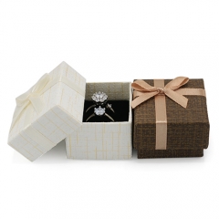 Paper Gift Box With Ribbon For Ring