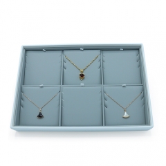 PU Leather Jewelry Necklace Pendant Display Tray