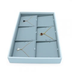 PU Leather Jewelry Necklace Pendant Display Tray