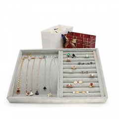 High Quality Velvet Display Tray For Earring Ring Necklace