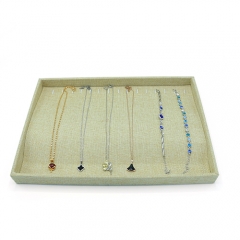 Eco Friendly Premium Natural Linen Jewelry Necklace Display Tray