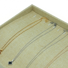 Eco Friendly Premium Natural Linen Jewelry Necklace Display Tray
