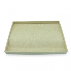 Eco Friendly Premium Natural Linen Jewelry Necklace Display Tray