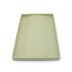 Eco Friendly Premium Natural Linen Jewelry Necklace Display Tray