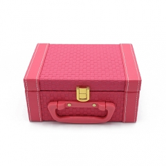 High-End Fashion PU Leather Music Jewelry Box With Lock & Handle