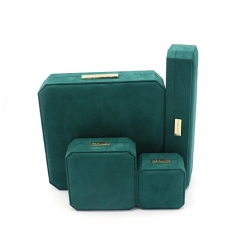 High Quality Blue Velvet Jewelry Packing Box With Metal Tag