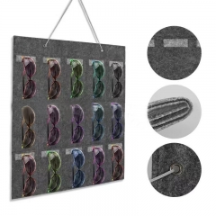 High Quality Felt Slots Hanging Dust Proof Wall Pocket Eye Glasses Organizer Display Case Sunglasses Holder Organizer