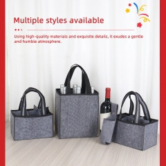 Wholesale Felt Wine Bottle Bag Divided Wine Tote Bag High Quality Hanging Felt Tote Bag